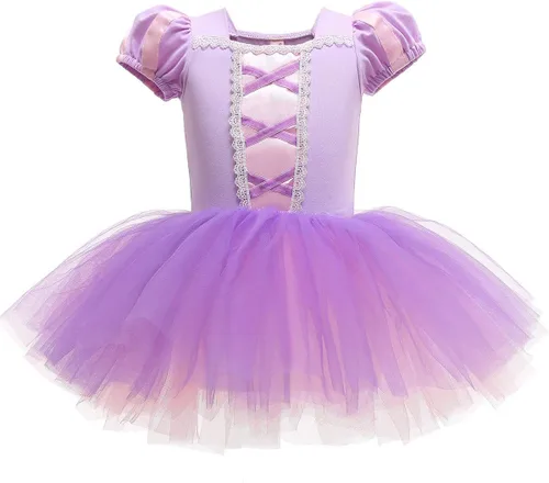 Vista 41 de Leotardos de princesa para niñas con falda de ballet y tutú para Halloween, Navidad, fiesta de cumpleaños, vestido elegante