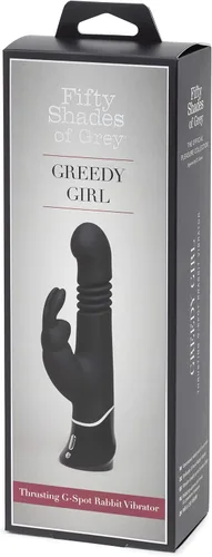Vista 5 de Fifty Shades of Grey Greedy Girl - Vibrador de empuje de conejo – Vibrador de empuje de silicona de 4.5 pulgadas para mujeres – Juguete sexual