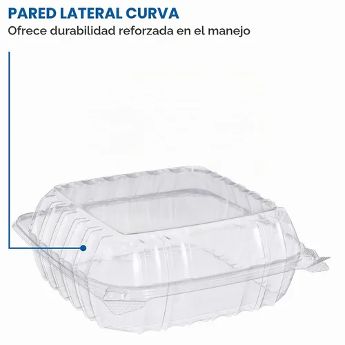 Vista 5 de Dart C90PST1 ClearSeal Contenedores de plástico con bisagras, transparentes, 8.2 x 8.3 x 3 pulgadas, caja de 250