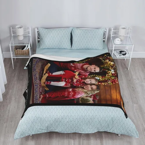 Vista 6 de Manta personalizada con texto, fotos, manta personalizada para cumpleaños de adultos y niños, boda, Navidad, Halloween, Día del Padre, Día