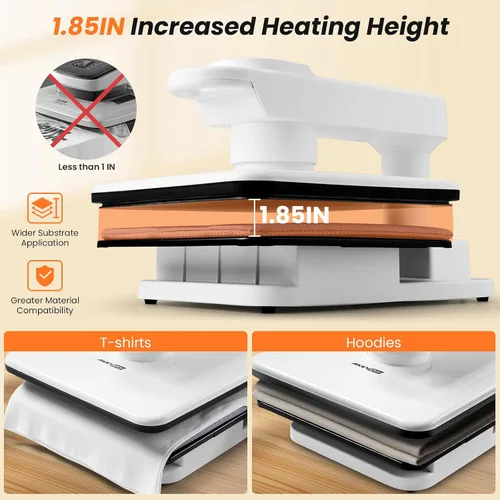 Vista 5 de AKEYDIY Prensa de calor de 15 x 15, máquina de prensa de calor automática de doble estación para camisetas, prensa digital de sublimación