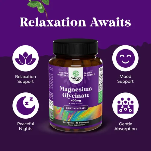 Vista 5 de Paquete de cápsulas de bayas de espino extra fuertes, suplemento de extracción de digestión y salud cardíaca y glicinato de magnesio puro 400 mg por