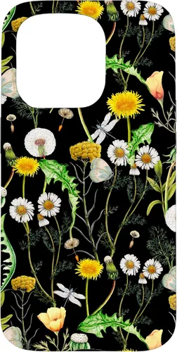 Vista 14 de iPhone 11 Pro Wildflowers Botanical Daisy Flores Dandelion Libélula Estuche de regalo