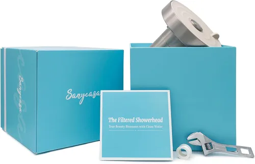 Vista 7 de SANYCASA Filtro de ducha para cabezal de ducha de belleza SANYCASA, filtro KDF-55 recomendado por dermatólogos para suavizar el agua dura, mejora