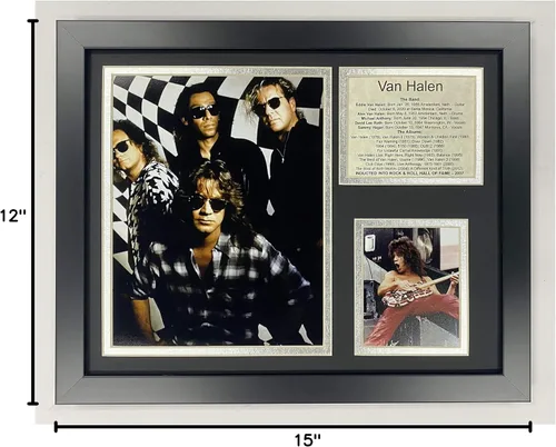 Vista 2 de Legends Never Die Van Halen Collage de fotos enmarcada doble enmarcada 12 x 15 pulgadas