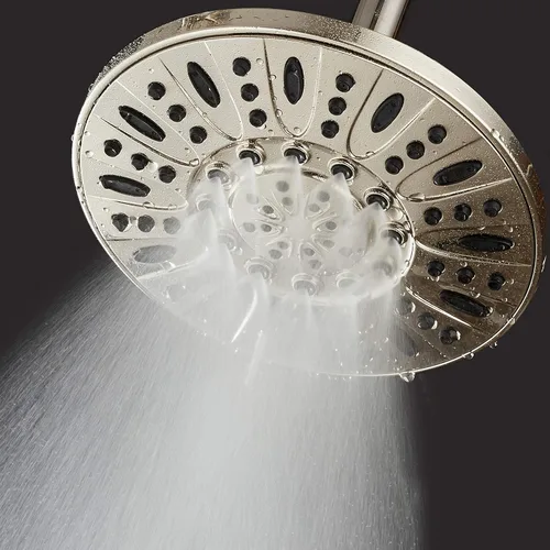 Vista 4 de AquaDance Cabezal de ducha de lluvia de níquel cepillado de alta presión de 6 configuraciones de 7" pulgadas – Ángulo ajustable, chorros de cabezal