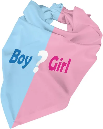 Vista 5 de ¿Qué será? Anuncio de embarazo, bufanda triangular para mascotas, revelación de género, accesorios de fotografía de baby shower (rosa)