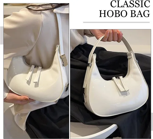 Vista 3 de JYG Crescent Shoulder Bag for Women Retro Hobo Handbags Top Handle Bags Fashion Ladies Clutch Purses