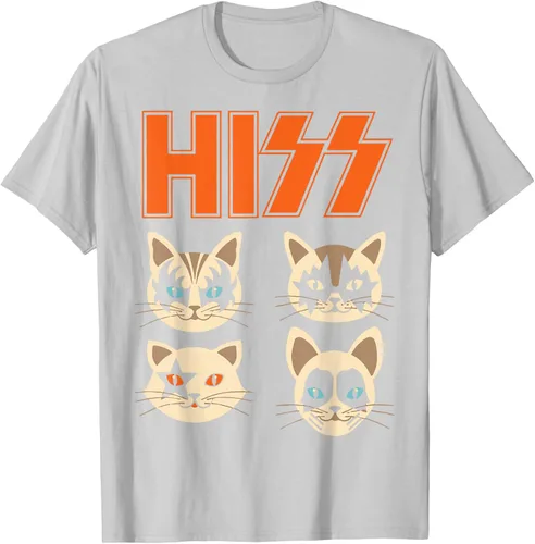 Vista 43 de Camiseta Hiss Funny Cats Kittens Rock Rockin, Negro