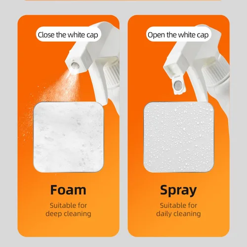 Vista 2 de Lemon Limpiador de baño y ducha, mantenimiento diario eficaz, boquilla de espuma doble y pulverizador, multiusos para bañera, grifo, inodoro