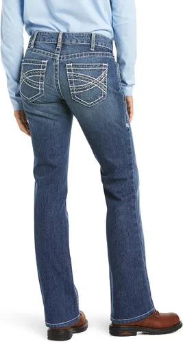 Vista 2 de Ariat FR DuraStretch Jeans entretejidos con corte de bota, jeans cómodos para mujer, Oceanside