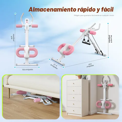Vista 5 de MERACH Ab Machine, Ab Workout Equipment, Adjustable Ab Trainer Machine for Abs Workout at Home Gym, Foldable, Knee Protection, Abdominal Trainer for