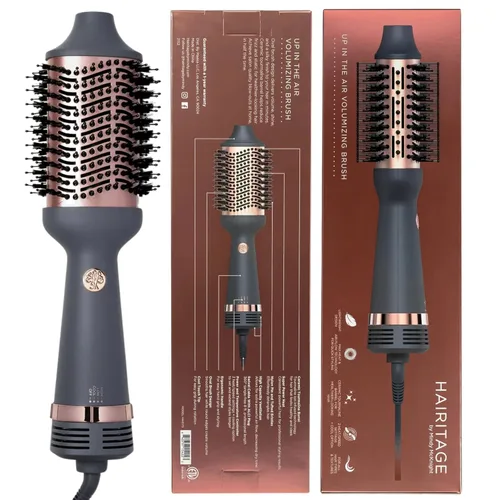 Vista 2 de Hairitage Cepillo Secador de Un Paso Voluminizante + Secador de Pelo para Rizar + Alisar - Cepillo de Soplado de Cerámica y Turmalina +