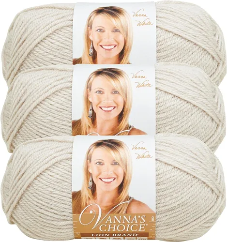Vista 35 de Lion Brand Yarn (1 madeja) Hilo Vanna's Choice, mármol gris