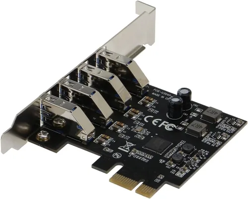 Vista 2 de Sedna - Adaptador PCI Express USB 3.1 Gen I (5Gbps) de 4 puertos con soporte de perfil bajo - Compatible con Windows, Linux y Mac Pro
