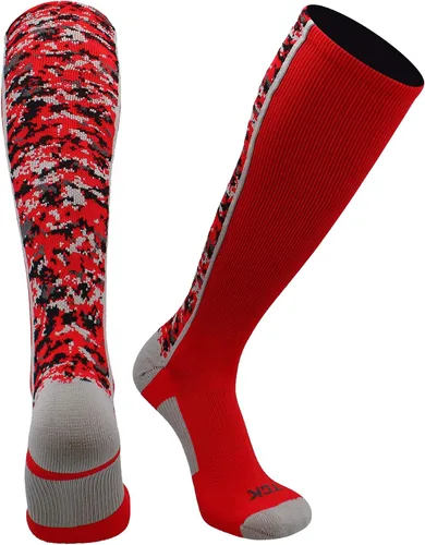 Vista 15 de TCK Calcetines de béisbol y fútbol americano de camuflaje digital para jóvenes, niños y hombres - Longitud por encima de la pantorrilla Negro
