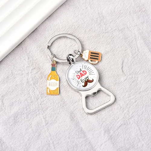 Vista 5 de Llavero abridor de botellas para papá, regalos para hombres, regalos del día del padre, regalo de hija e hijo, regalos divertidos para amantes