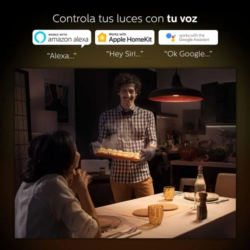 Vista 9 de Philips Hue White Ambiance BR30 - Paquete de 2 luces LED inteligentes regulables equivalentes a 60 W