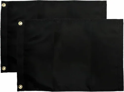 Vista 12 de Bandera negra sólida en blanco personalizable de 12 x 18 pulgadas, haz tu propia pancarta personalizada para decorar nailon resistente al aire