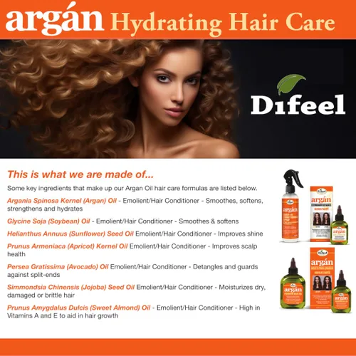 Vista 8 de Difeel Champú hidratante de argán 33.8 oz. - Champú de aceite de argán natural sin sulfato para el cabello