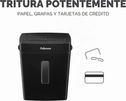 Vista 4 de [Usado] Fellowes P-40C Trituradora de papel de escritorio de corte cruzado de 8 hojas para oficina en casa