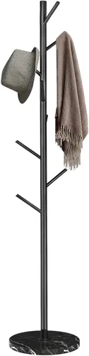 Vista 8 de Snaikor Perchero de metal, moderno perchero independiente, resistente soporte de árbol con base cruzada, percheros dorados, árbol de pasillo