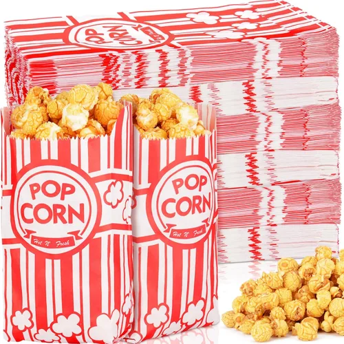 Vista 9 de 100 bolsas de papel para palomitas de maíz para fiestas, 1 onza, pequeñas porciones individuales vintage, contenedor de palomitas de maíz, bolsas