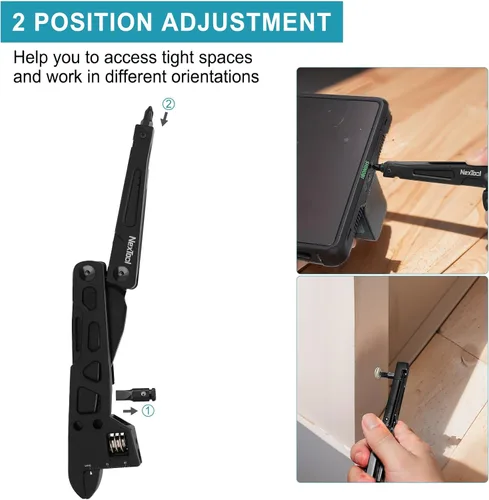 Vista 4 de NexTool Llave multiherramienta ajustable, multiherramienta 9 en 1 con alicates multiherramienta, llave ajustable, cuchillo de bolsillo