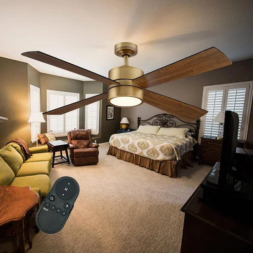 Vista 11 de Ventiladores de techo con luces, ventilador de techo de araña de 52 pulgadas con LED RGB para dormitorio, sala de estar, control remoto/aplicación