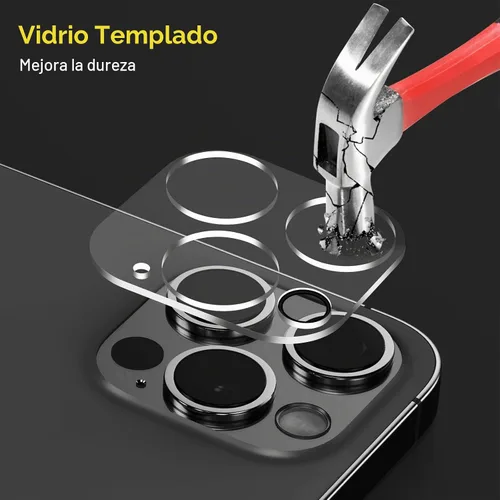Vista 2 de Protector de lente de cámara (paquete de 3) compatible con iPhone 12 Pro Max, protector de lente de cámara, transparente, HD, antiarañazos