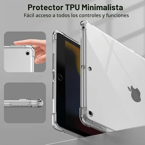 Vista 4 de Blosomeet Funda transparente para iPad de 9ª generación 2021 y iPad de 8ª generación 2020 y iPad de 7ª generación 2019 de 10.2 pulgadas con diseño