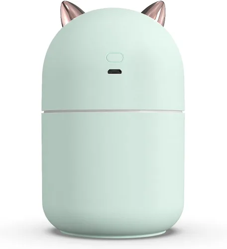 Vista 3 de Mini humidificador portátil de niebla fría de 10.1 fl oz con luz nocturna, apagado automático USB, ultra silencioso, 2 modos de pulverización