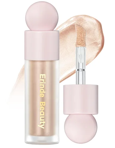 Vista 10 de Erinde Iluminador líquido, Barra bronceadora facial, Acabado natural brillante, Crema iluminadora sedosa y ligera de mezcla fácil, Sin crueldad, 01#