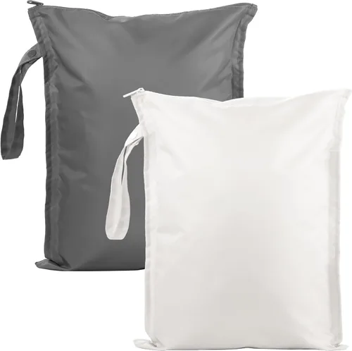Vista 13 de RelaxScene Bolsa Húmeda para Traje de Baño - Pack de 2 Bolsas Impermeables Húmedas y Secas para Ropa - Bolsa de Pañales para Bebé - Bolsas