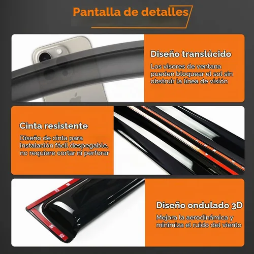 Vista 3 de Protectores de lluvia en canal compatibles con Isuzu D-Max 2004-2010 Double/EXT CAB; 2004-2012 Chevrolet/GMC Colorado/Canyon Crew Cab solamente
