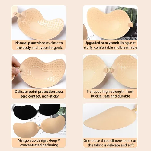 Vista 4 de Actualización 2023 Sujetador adhesivo Push Up Sujetador reutilizable Adhesivo Sujetador Invisible Lift Petals Stick on Bra para mujer