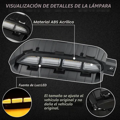 Vista 2 de Switchback Luz antiniebla LED blanca/ámbar para parachoques delantero DRL con función de señal de giro secuencial ámbar Compatible con Kia Sportage