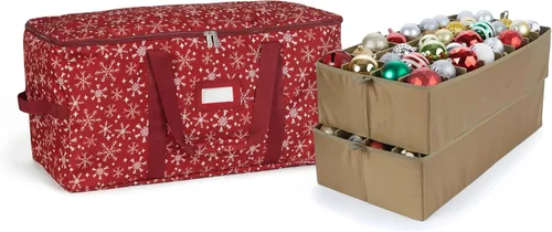Vista 73 de Covermates Keepsakes Bolsa de almacenamiento ajustable para adornos, con asas de transporte, protección acolchada, ruedas dobles, almacenamiento