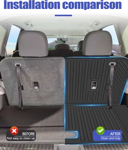Vista 2 de Fundas para maletero con respaldo para Hyundai Ioniq 9, accesorios 2026 con gancho y asa, tapete de cajuela trasera, protector de respaldo