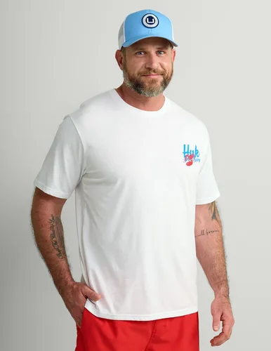 Vista 37 de HUK Mens Fishing Graphic Tee, Performance Short Sleeve, Quick-Dry Bass Bones - Búho nocturno