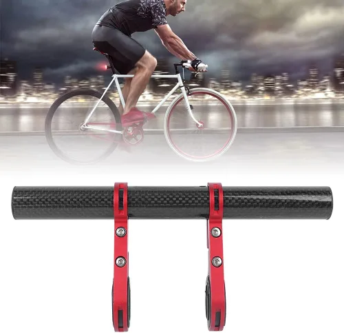 Vista 4 de BORDSTRACT Extensor de manillar doble para bicicleta, estante de extensión de manillar de aleación de aluminio, soporte de luz de mesa de código