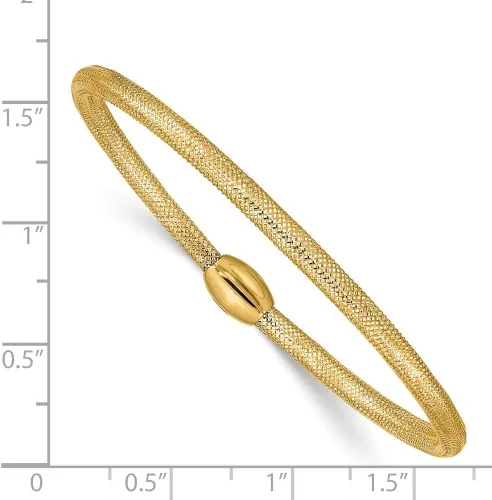 Vista 3 de Pulsera de malla elástica de oro amarillo de 14 quilates de 7.25", Metal