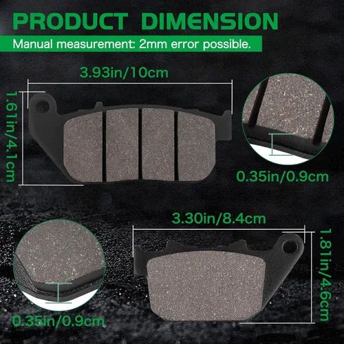 Vista 2 de LOCOPOW Pastillas de freno delanteras y traseras para Harley Davidson Sportster 883 1200 XL1200C XL1200L XL1200N XL1200V XL1200X XL883 XL883C XL883L