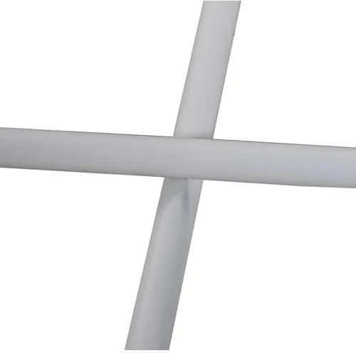Vista 4 de Juego de 2 Mesas Auxiliares Metal Blanco Cristal 53 x 56 + 22.8 x 24.4 in