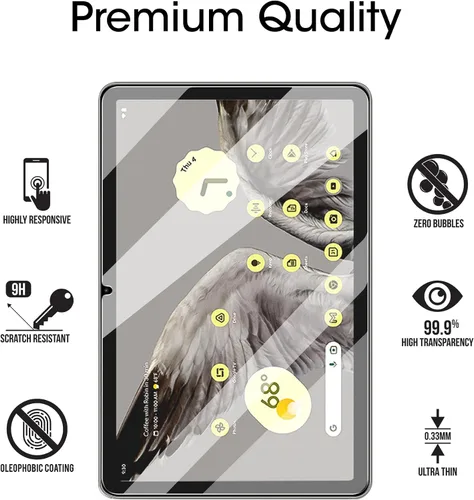 Vista 5 de amFilm Protector de pantalla de vidrio templado de 11 pulgadas diseñado para Google Pixel Tablet [cero burbujas] [dureza 9H] [antiarañazos]