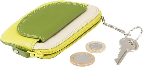 Vista 4 de RB60 - Cartera de cuero multicolor con llavero, Lima