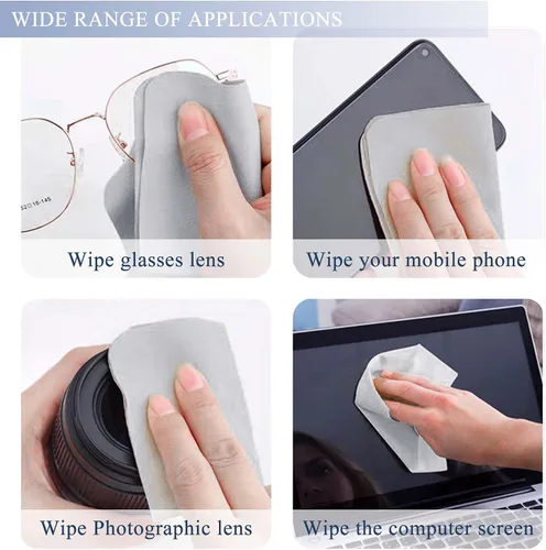 Vista 4 de SooGree Paño de limpieza de lentes de microfibra para lentes de tela, limpiador de lentes de cámara, teléfono, pantalla de computadora, resistente a
