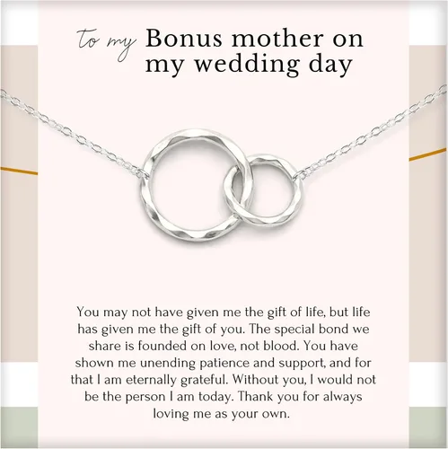 Vista 8 de HOPE LOVE SHINE Bonus Mother Wedding Day Message Card Gift - Yellow Gold Plated/Silver Plated Brass Necklace Present