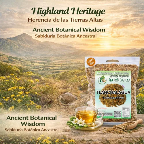 Vista 2 de Té de hierbas Tlanchalagua – 4 oz (113 g) – Hierba tradicional mexicana – Infusión de hojas sueltas silvestre – 100% natural, vegano, sin OMG – por