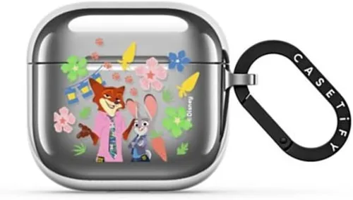 Vista 5 de CASETiFY Mirror AirPods Pro (1ª/2.ª generación) - Funda con anillo [Star Wars Colab] - Pegatinas de poder del lado oscuro, color plateado